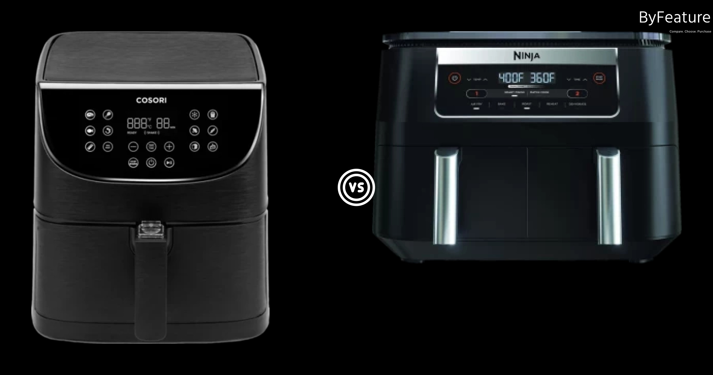 Comparison By Feature Of The Cosori Pro 5.8 Quart Air Fryer Vs. Ninja ...