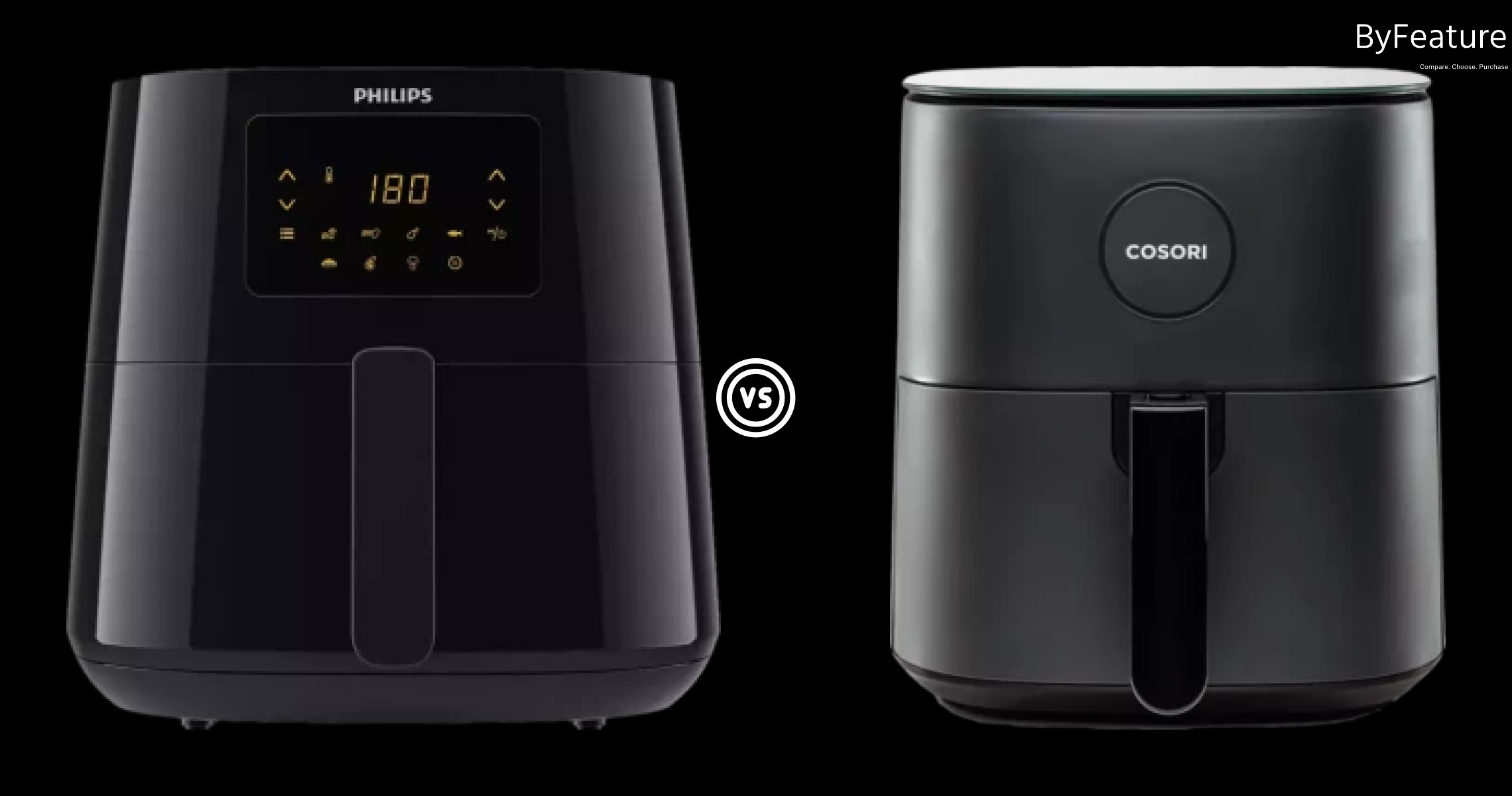 Comparison By Feature Of The Philips Essential Airfryer Xl Vs. Cosori ...